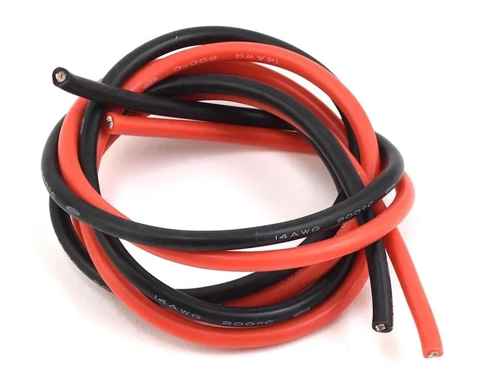 Silicone Wire Red & Black 14AWG (each 2ft/610mm)