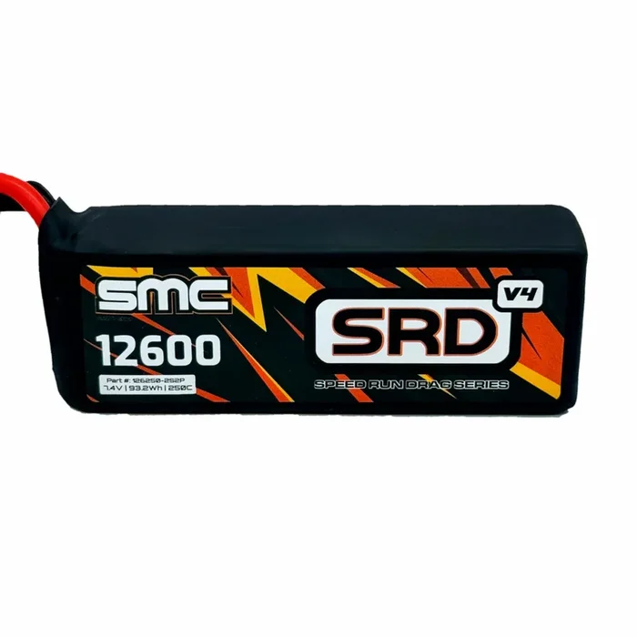 SMC 126250-2S2PV4 7.4V SRD-V4 12600mAh 2S 250C QS8 Connector Soft case Drag LIPO BATTERY Racing pack