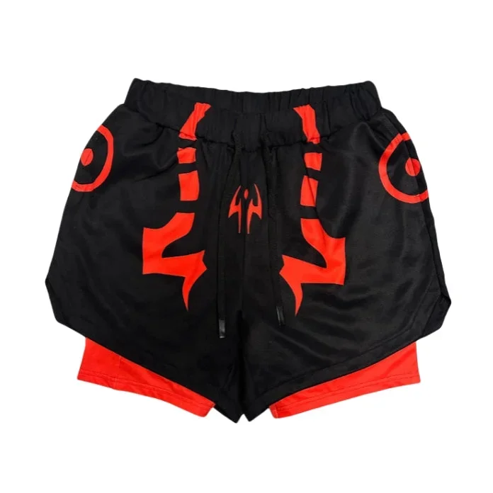SUKUNA Inspired Anime Gym Shorts – Shorts d’entraînement à haute performance à haute performance pour hommes et femmes | Vêtements de fitness jujutsu kaisen