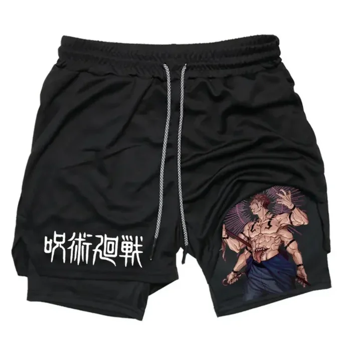 Sukuna Jujutsu Kaisen健身短褲 – 男女動漫鍛煉短褲|被詛咒的國王健身服裝
