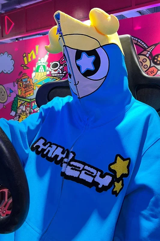 Sweat à capuche zippé Powerpuff Girls Bubbles | Joli sweat à capuche cosplay inspiré de l’anime