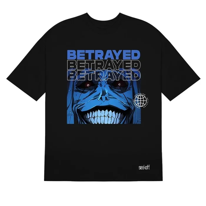 T -shirt de nivelamento solo traído – Design de anime, ombro da moda