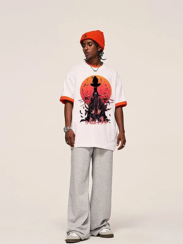 T-shirt Naruto Itachi Uchiha Sunset | Vêtements d’anime haut de gamme