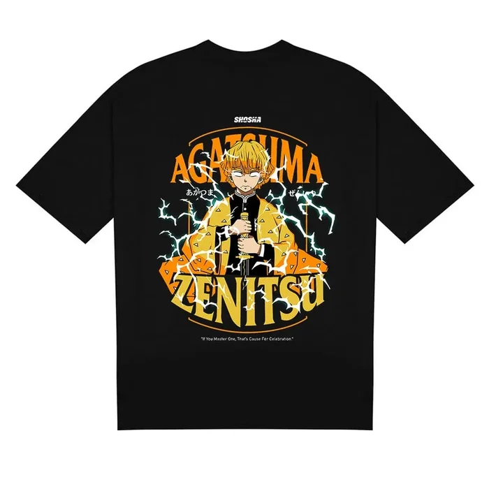 T-shirt Zenitsu Agatsuma Thunder Strike-Slayer Demon (design bilateral)