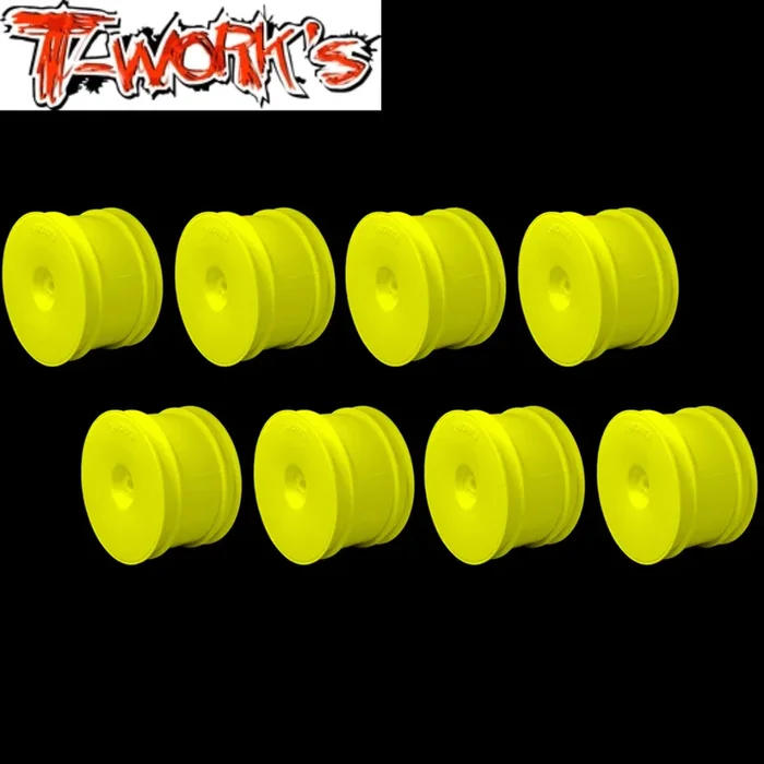 T-Work’s 2.2 Buggy Rear Wheels B6.3 B7 B74 YZ2 YZ4 RB7 ZX7 D418 SRX2 (8) Yellow