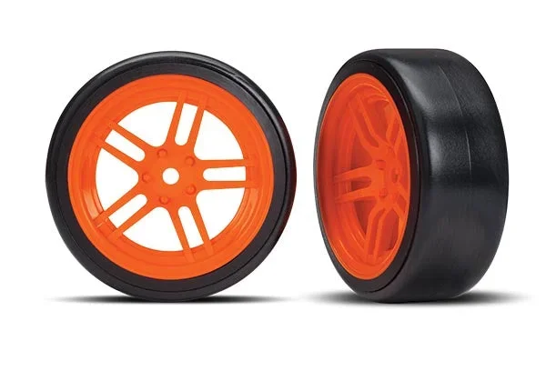Traxxas 8376A Drift Tires and 1.9″ Wheels Orange Front