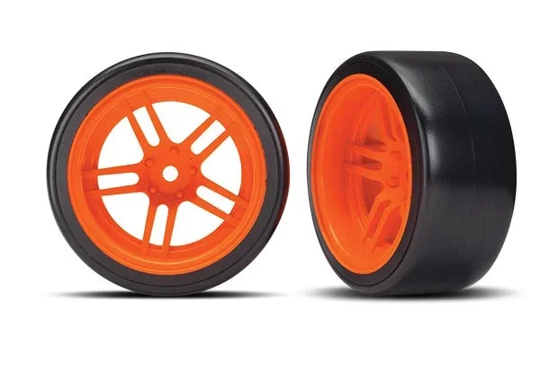 Traxxas 8377A Drift Tires and 1.9″ Wheels Orange Rear