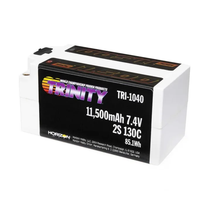 Trinity White Carbon Fat Shorty 11,500mah 2s 130c Lipo Battery 7.4v TRI-1040