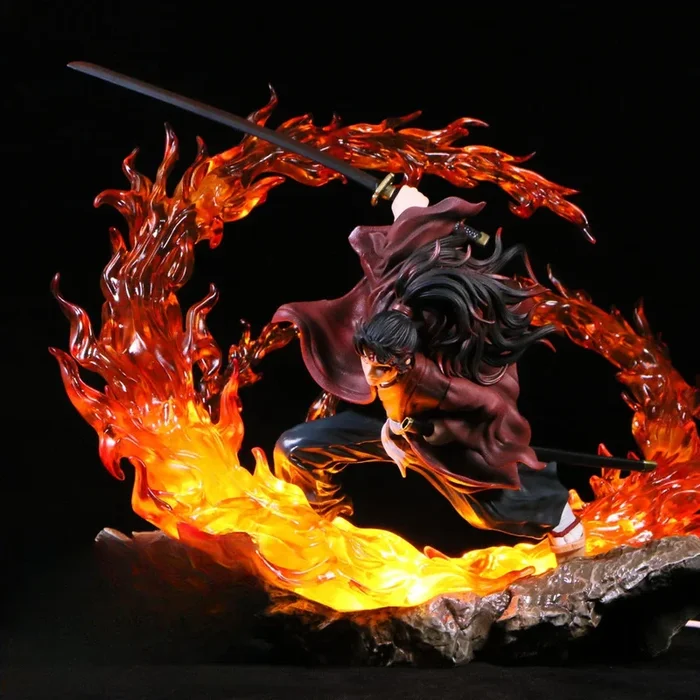 Tsugikuni Yoriichi Demon Slayer รูป – รูปปั้นพีวีซีพรีเมี่ยม 29 ซม. ที่มีเอฟเฟกต์เปลวไฟ – อะนิเมะคุณภาพสูงสะสมได้