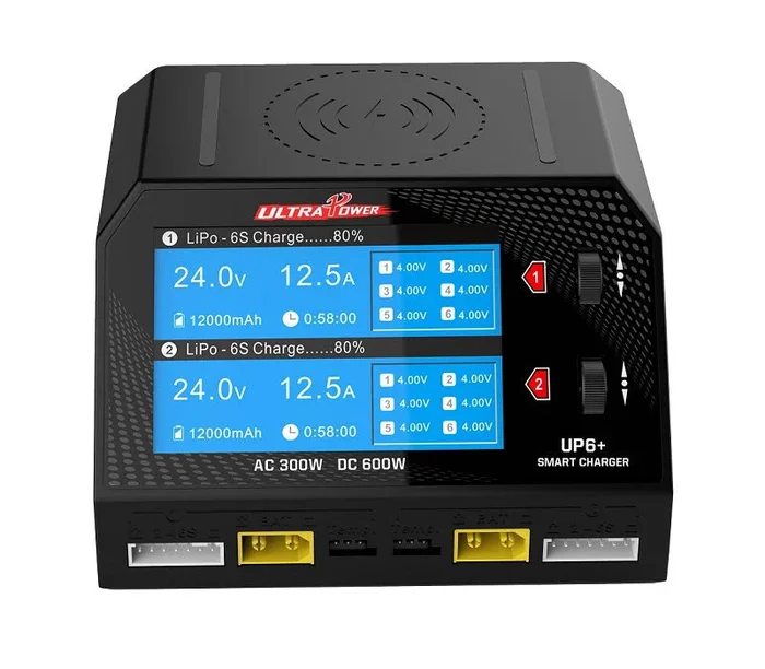 Ultra Power UP6+ Plus AC 300W DC 600W Dual Port Multi Chemistry Charger UP6PLUS
