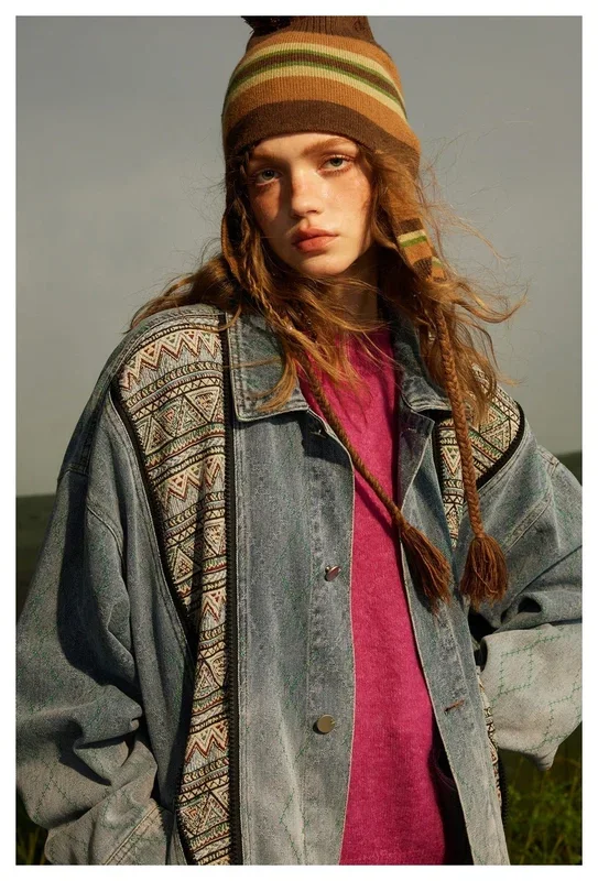 Veste Chambray Denim Vintage en vente – Manches courtes à motifs pour hommes et femmes