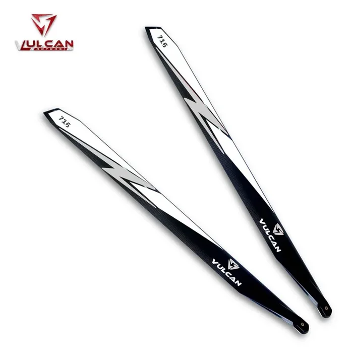 VULCAN ROTORS Precision Main Rotor Blades 716mm (SILVER) – B Surface