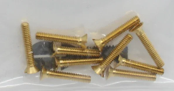 Walthers 947-1076 Brass Flat Head Machine Screws 2-56 x 1/2″ (10 Pack)