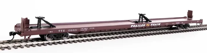 Walthers Mainline 910-5712 HO Scale 89′ Channel Side Flatcar Trailer Train “Brown” TTX 150074
