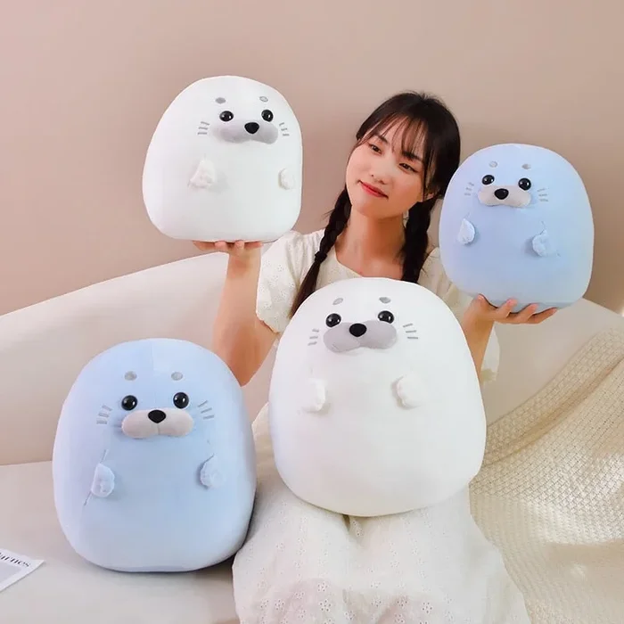 White Blue Baby Seal Plushies