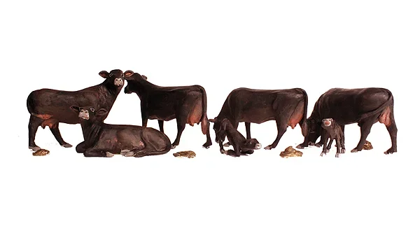 Woodland Scenics A1955 HO Scale Figures – Black Angus Cows