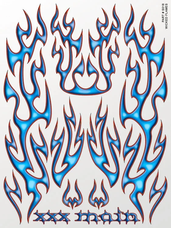XXX Main Racing Wicked Flames Sticker Sheet S018